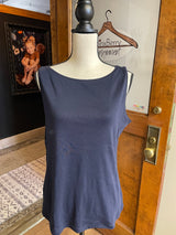 Talbots Sleeveless Navy Tee (L)