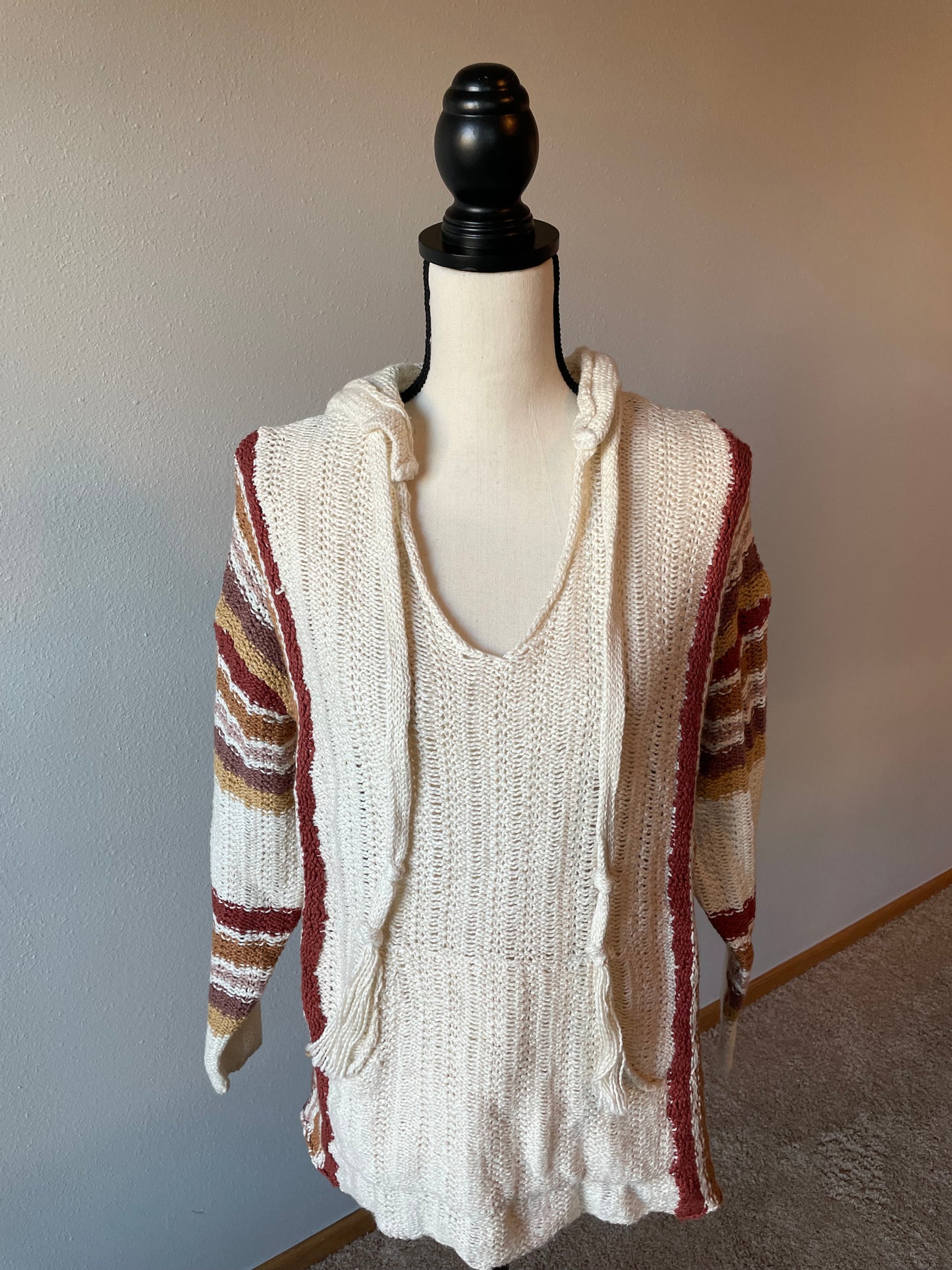 White Crow Boho Sweater Hoodie (S)