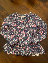 Ruffle Butts Floral Long Sleeved Swim Top (4T)