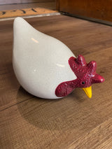 Vintage Glazed Ceramic Chicken Decor