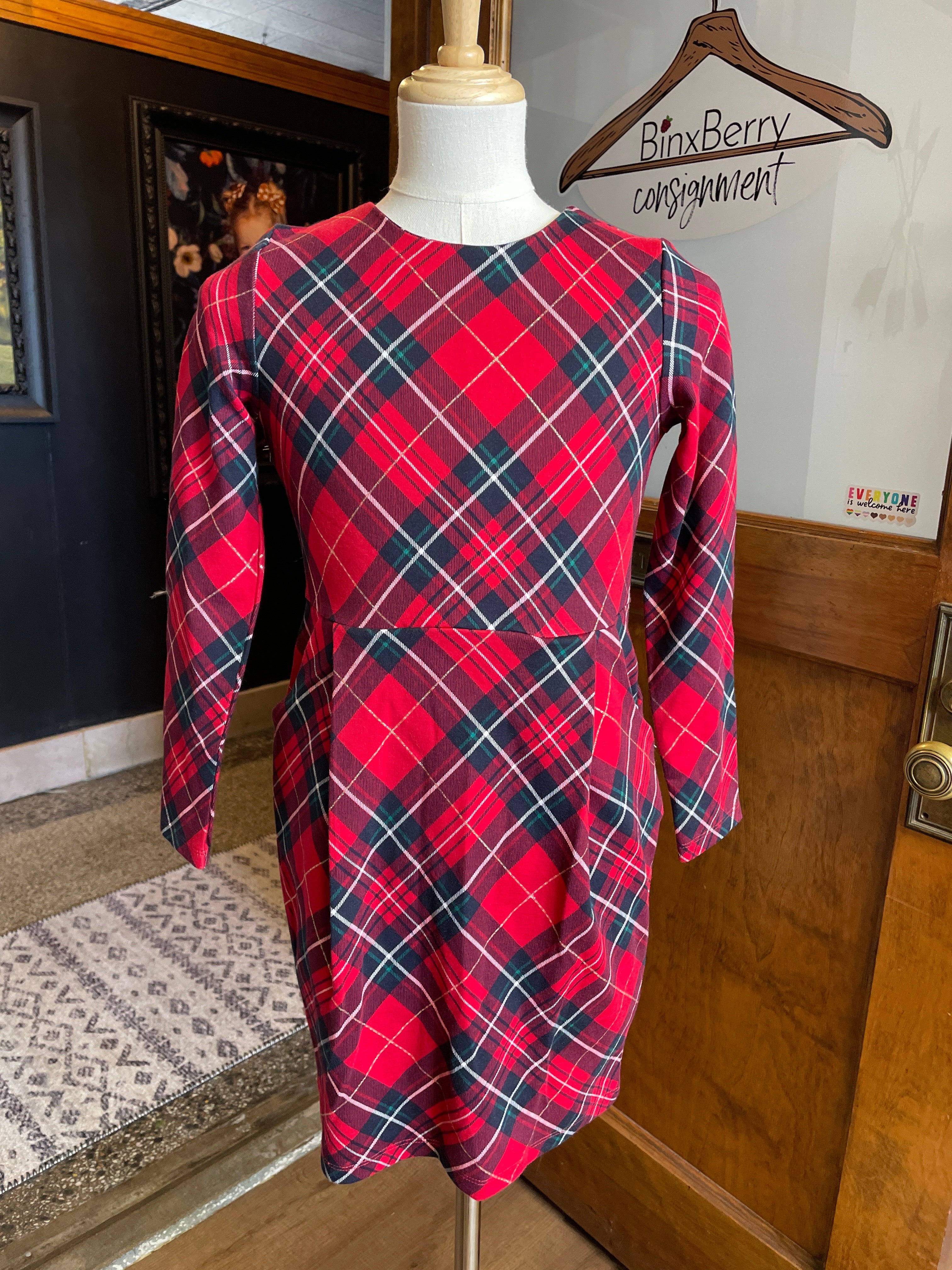 H&M Girls NWT Plaid Holiday Dress (6X/7)