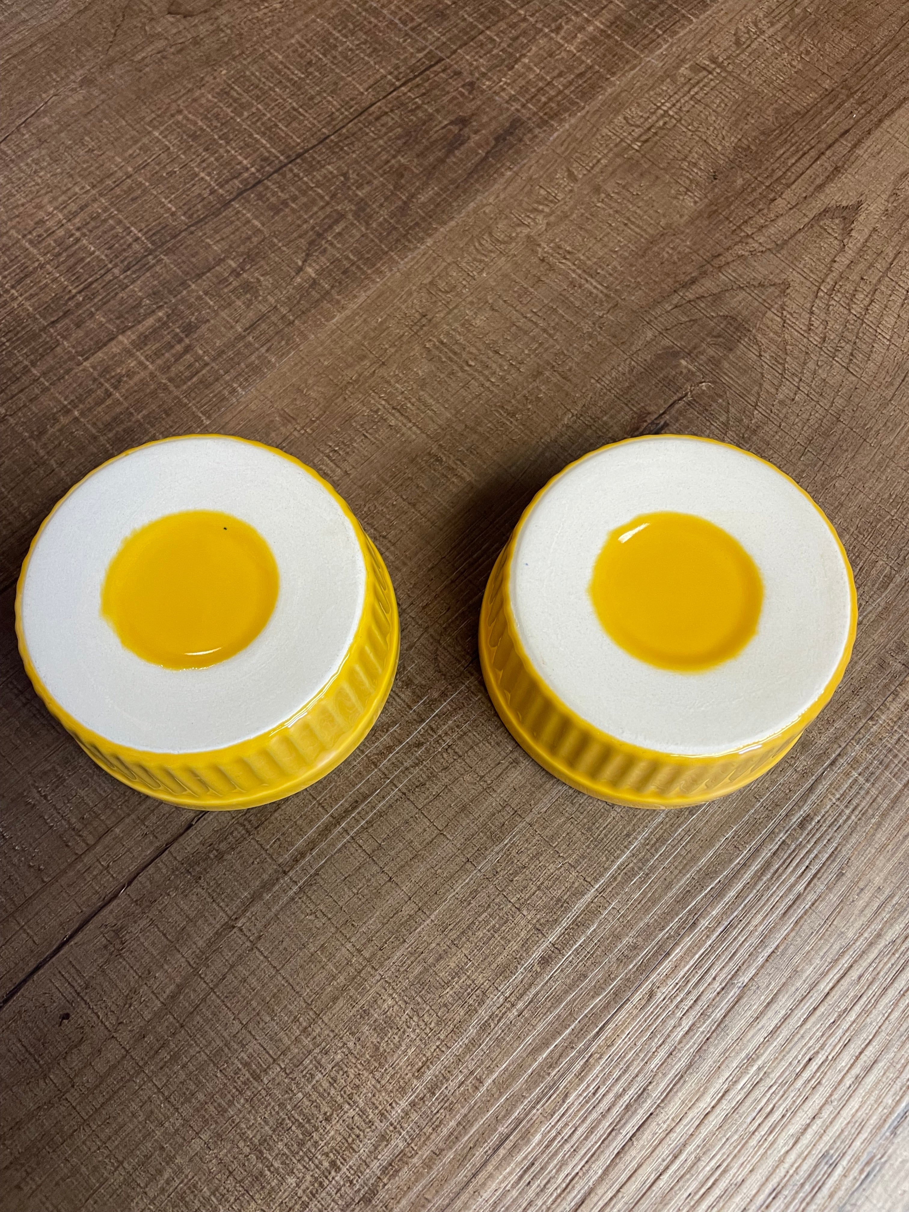 Painted Ceramic Custard Cups (Set of 2)