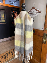 Yellow, Tan, Cream & Gray Checkered Scarf