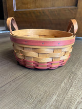 Longaberger 8" Basket With Leather Handles