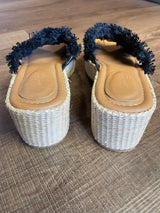 Universal Thread Black Fringe Platform Sandals (8.5)