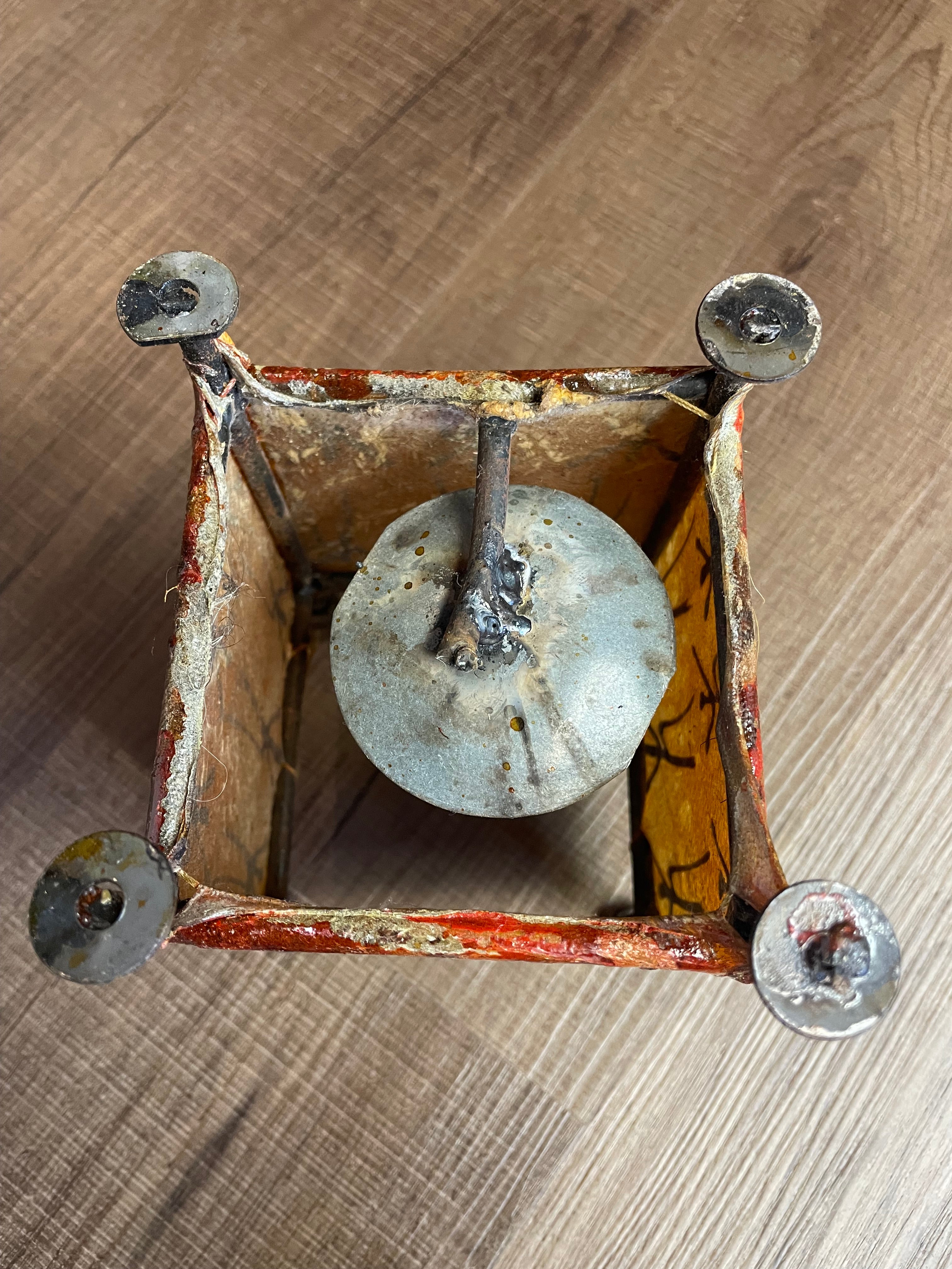 Vintage Moroccan Stretched Leather Tealight Lantern