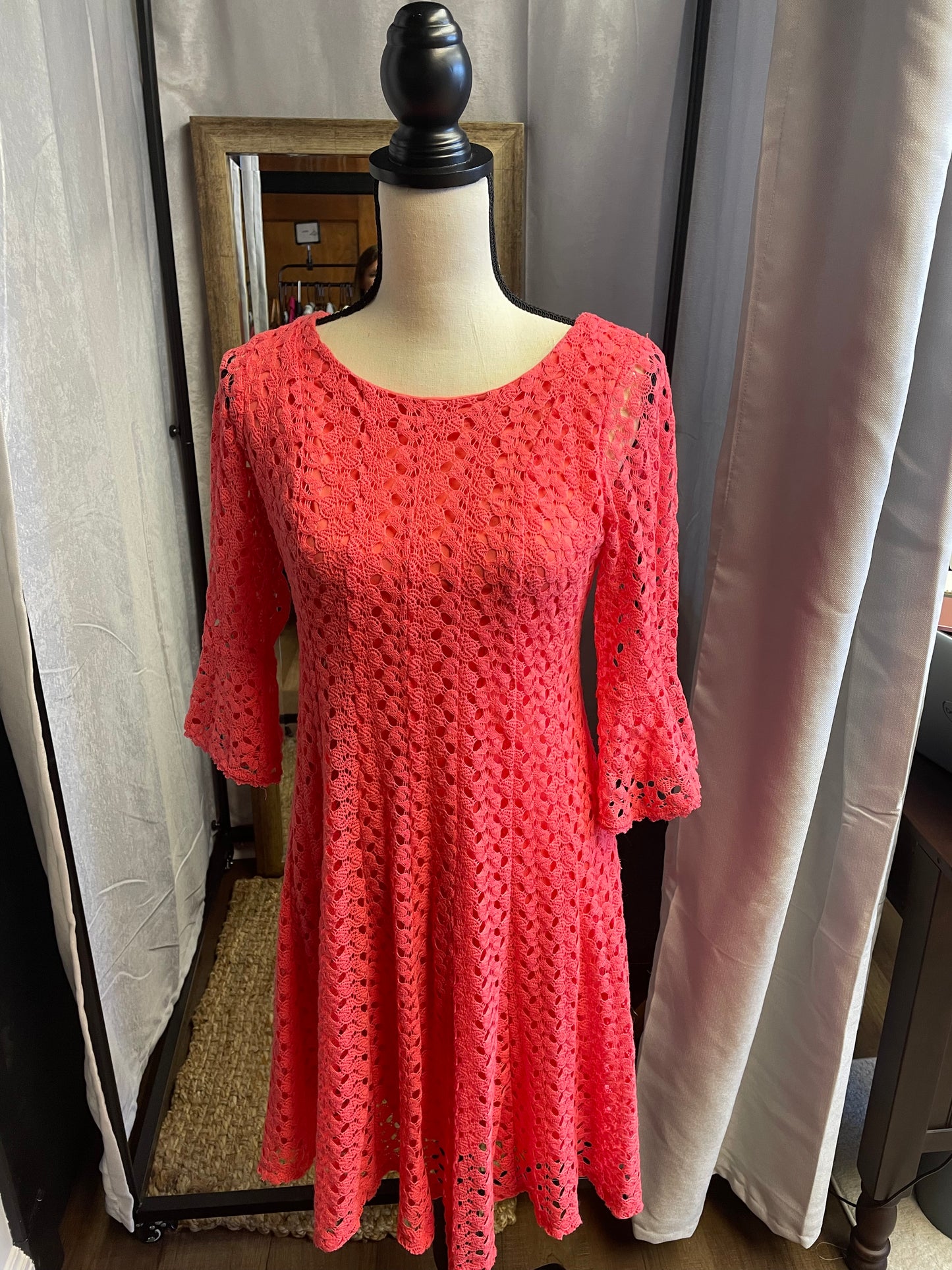 Roz & Ali Pink Lace Dress (2)