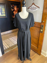 Land's End Knit Shirt Dress with Tie Waist (XL)