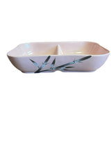 VTG California Pottery Weil Ware 1940s Bambu Pink Divided Serving Bowl