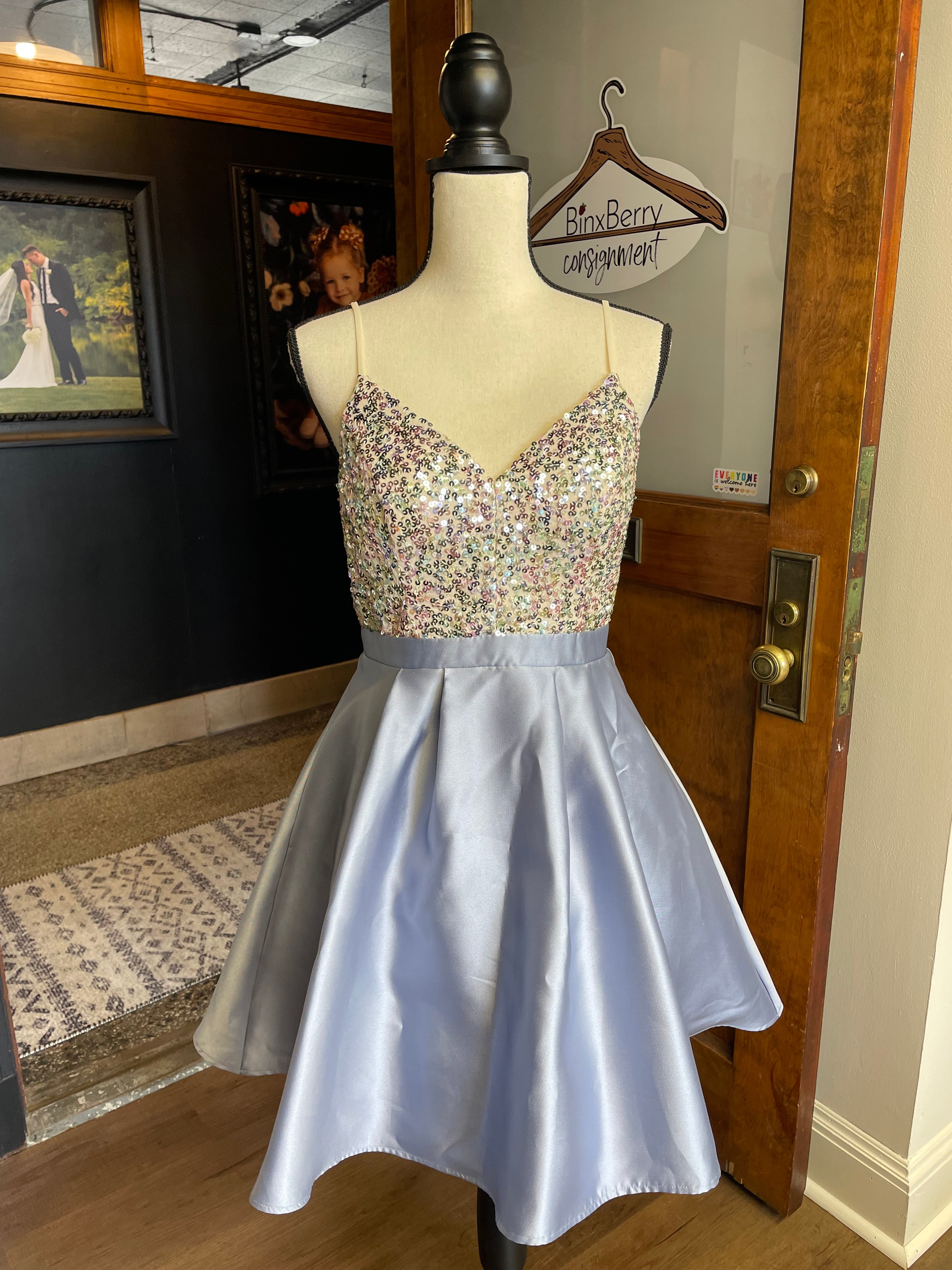 City Studio Sequin and Satin Mini Dress (7)