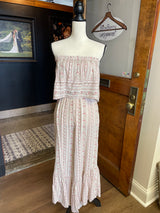 Japna Light Pink Floral Sleeveless Jumpsuit (M)