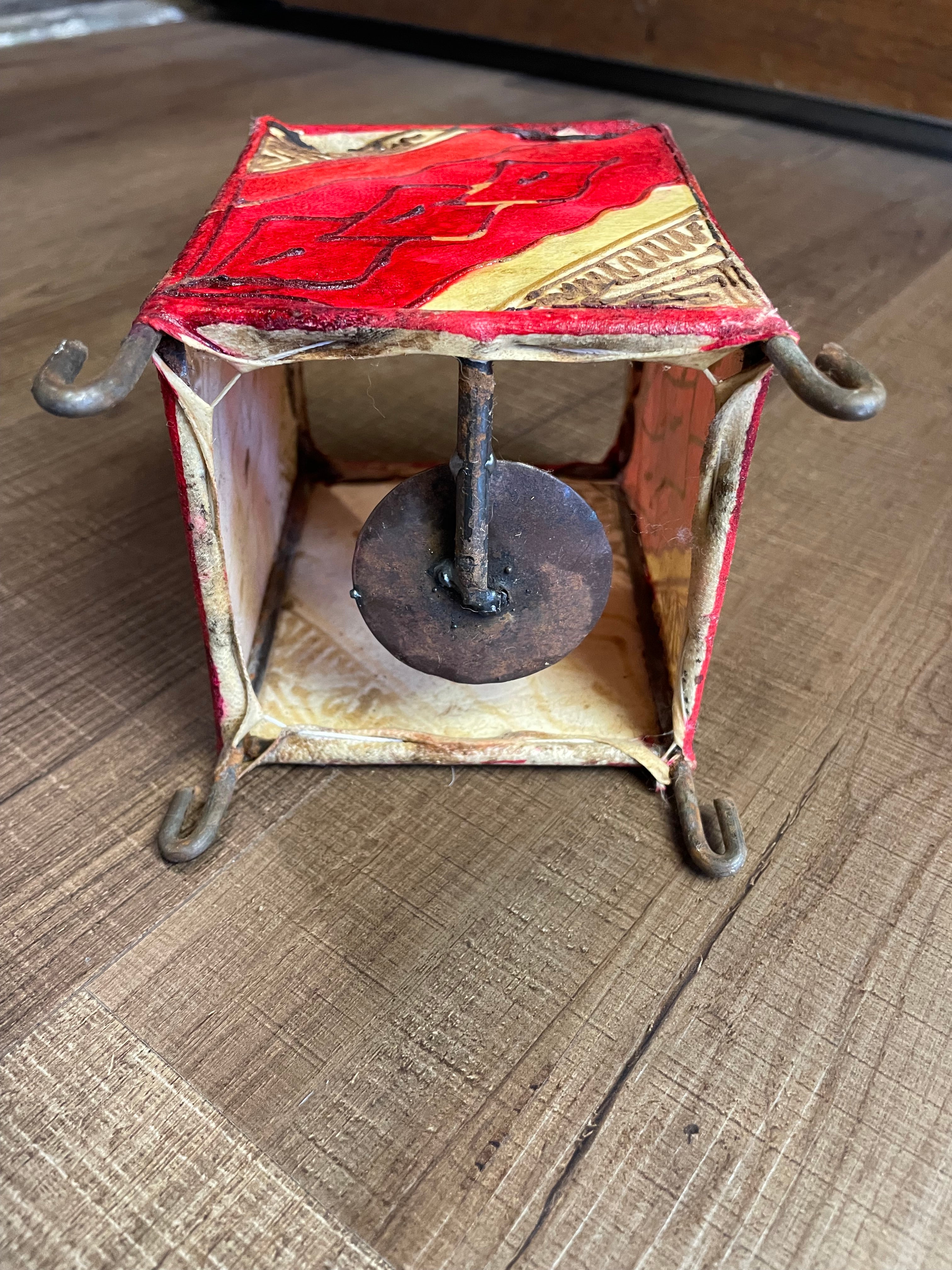 Vintage Moroccan Stretched Leather Tealight Lantern