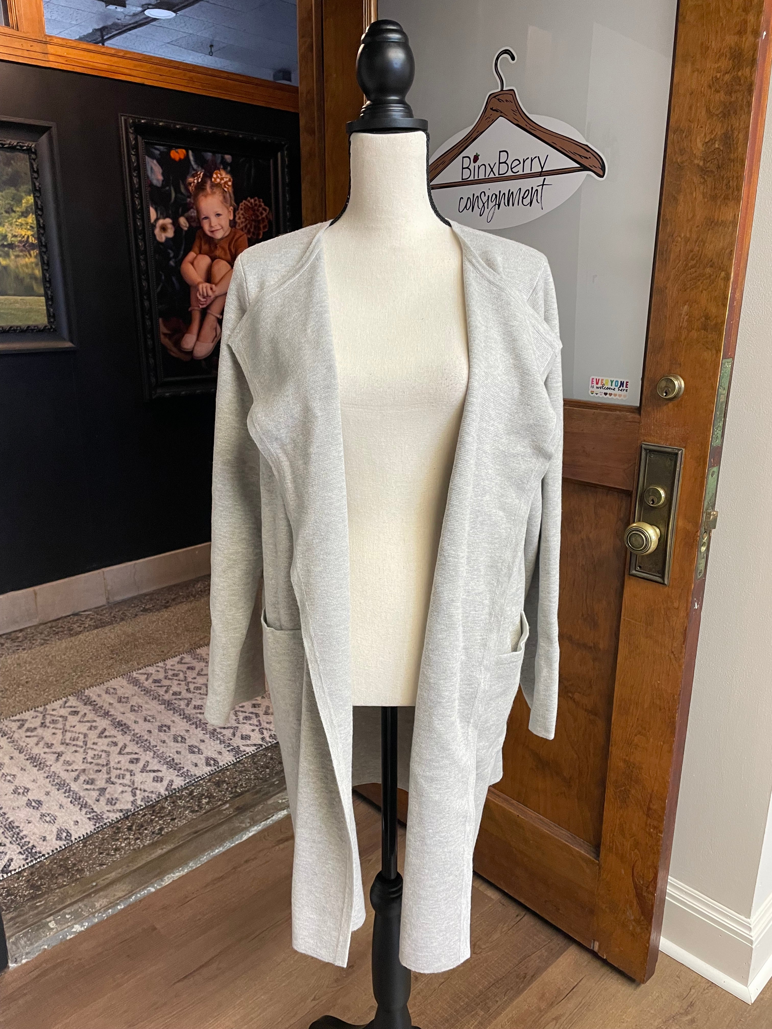 J. Crew Wool Blend Open Front Long Duster Cardigan (L)