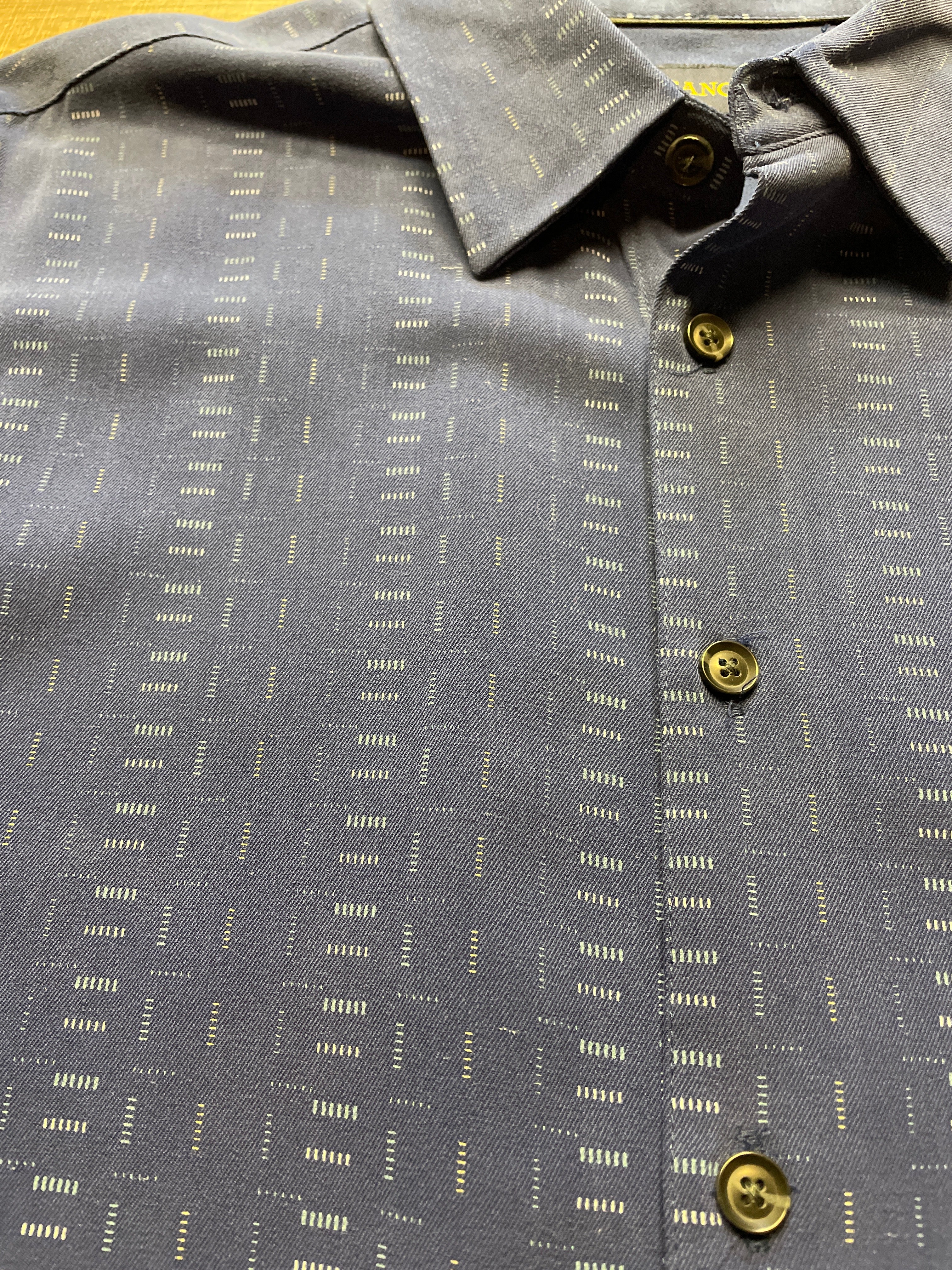 Toscano 100% Silk Men's Short Sleeved Button Down (L)