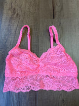 Victoria's Secret Hot Pink Lace Bralette (S)