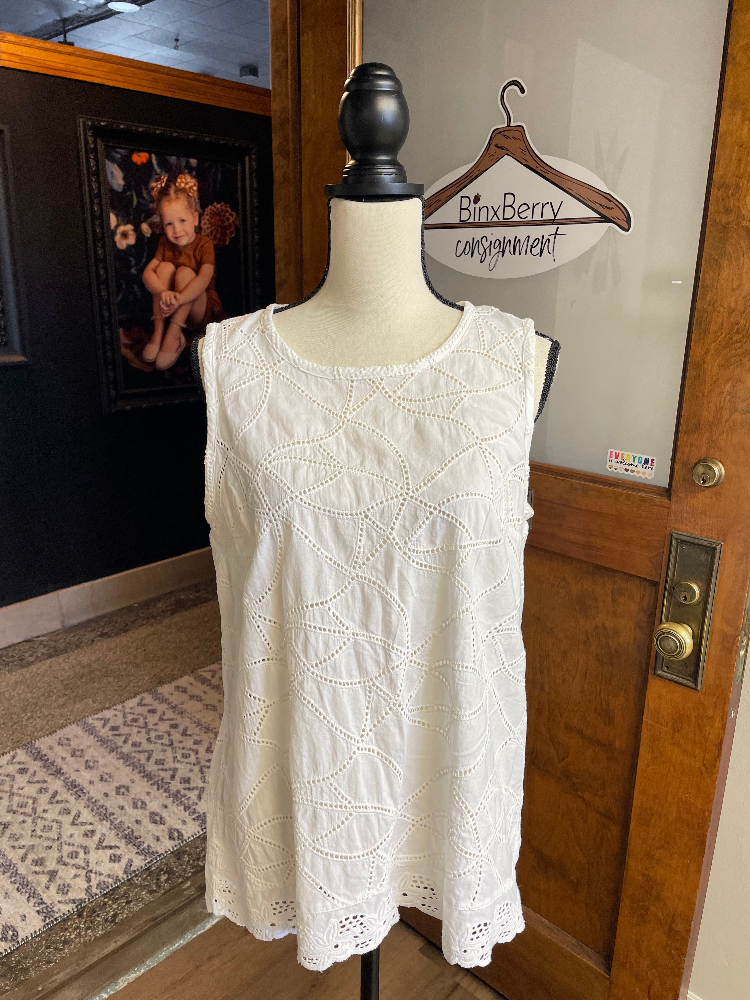 Cabi White Sleeveless Top (M)