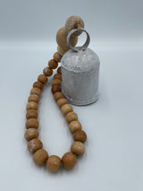 Metal Bell with Wood Beaded Handle