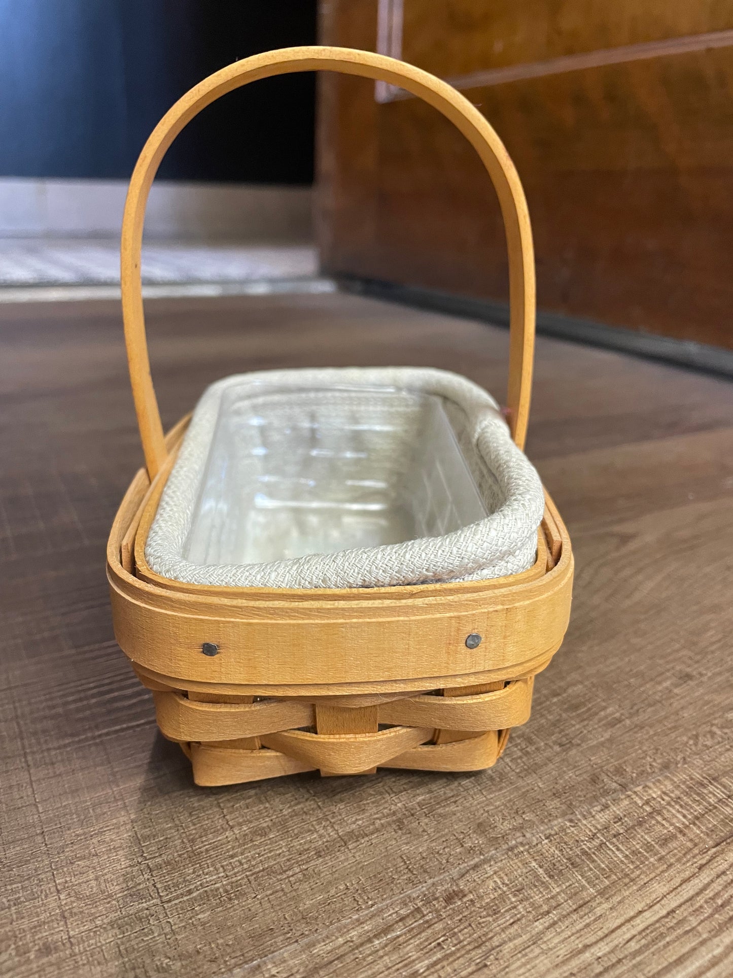 Longaberger Parsley Booking Basket, Protector & Liner