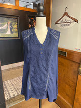 Jolt Sleeveless Navy Blouse (XL)