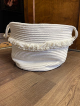 Pillow Fort 14" Cream Rope Basket with Frill Layer (14") - BinxBerry Consignment
