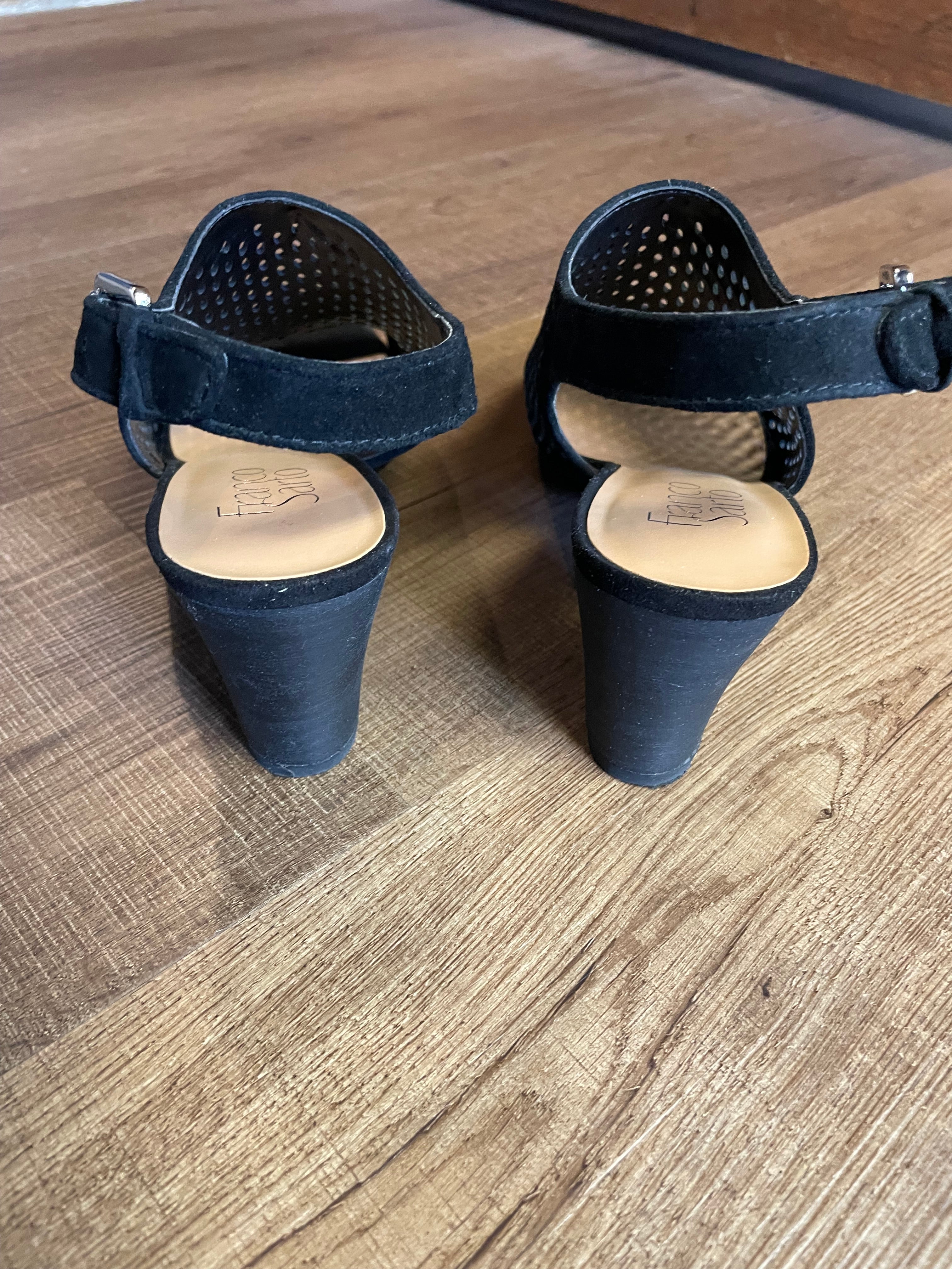 Franco Sarto L-Monaco2 Black Suede Slingback Sandal (8M)