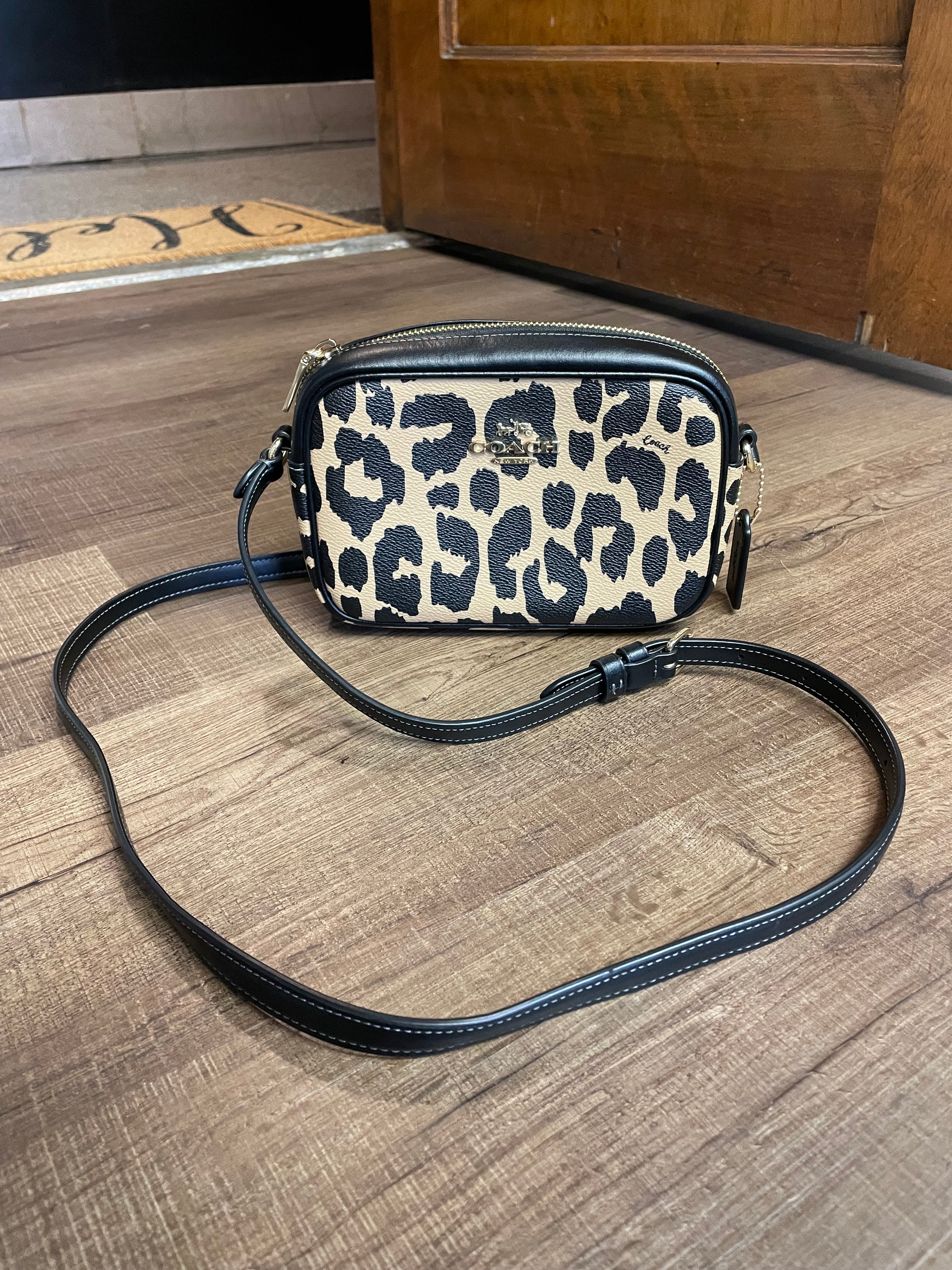 Coach Outlet Mini Jamie Camera Bag With Leopard Print