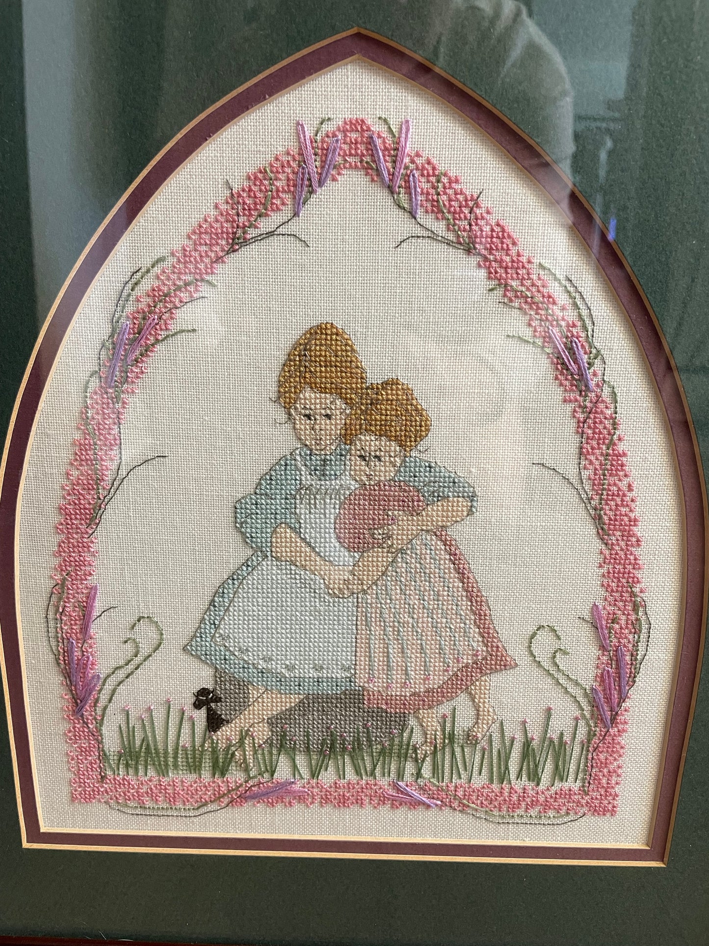 P. Buckley Moss Completed & Framed Sister Love Cross Stitch