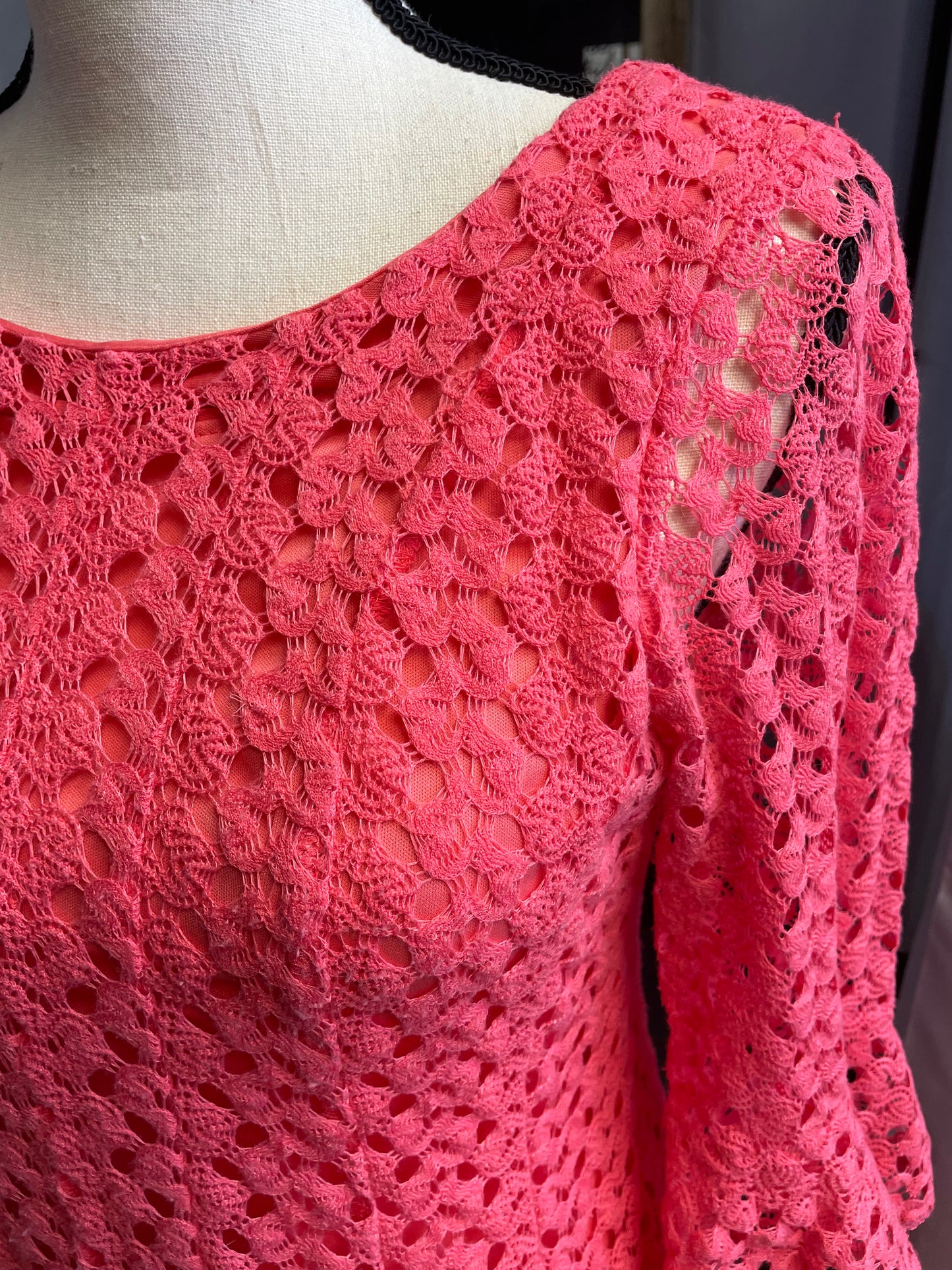 Roz & Ali Pink Lace Dress (2)