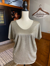 Kim & Cami Gold Cable Knit Top (M)