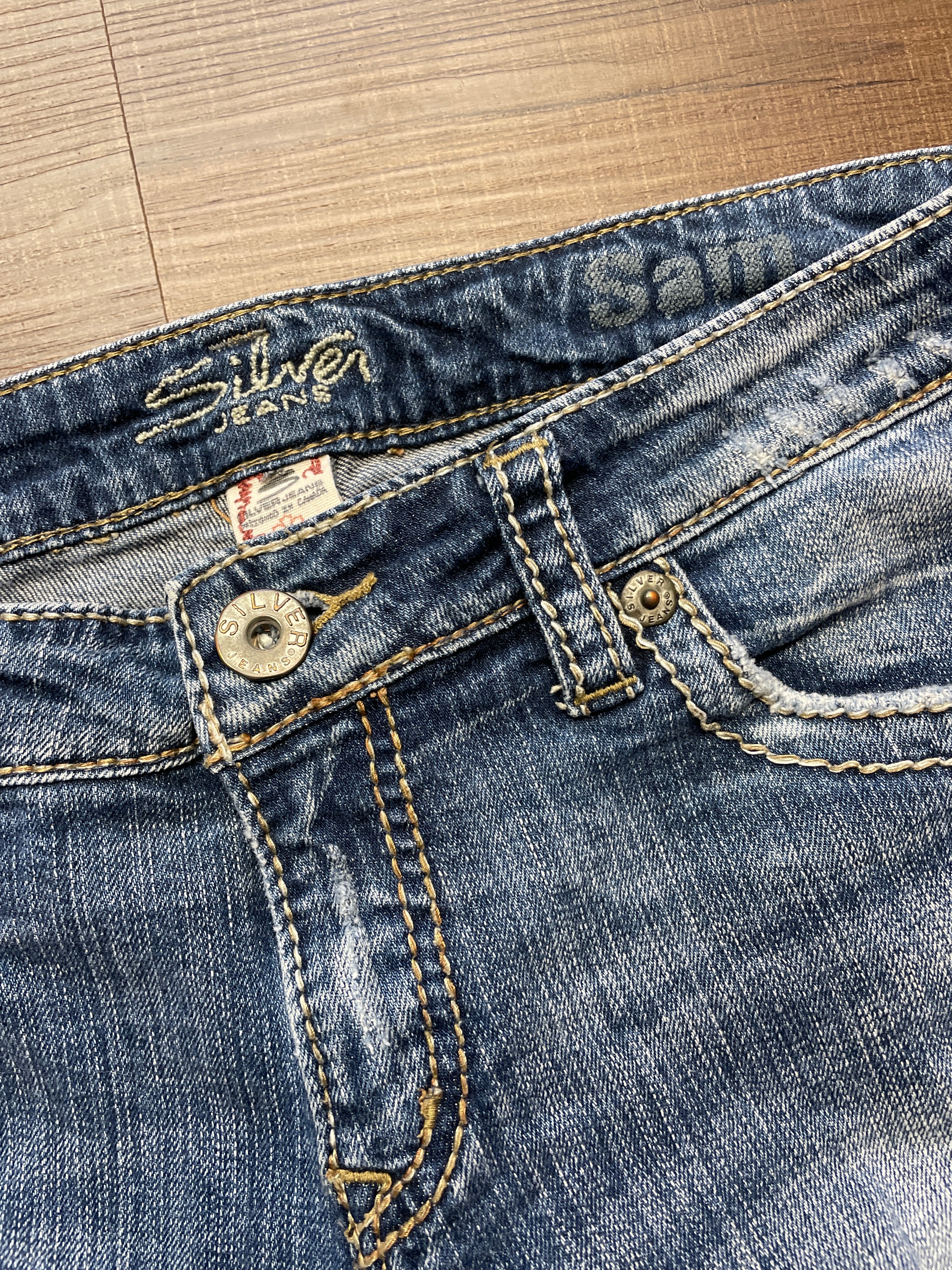 Silver SAM Destroyed Ankle Jean (29x28)