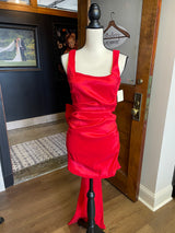 Charmed Hearts Red Satin Sleeveless Mini Dress (M)