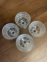 Glass Etched Dessert Pedestal Bowls (set of 4)