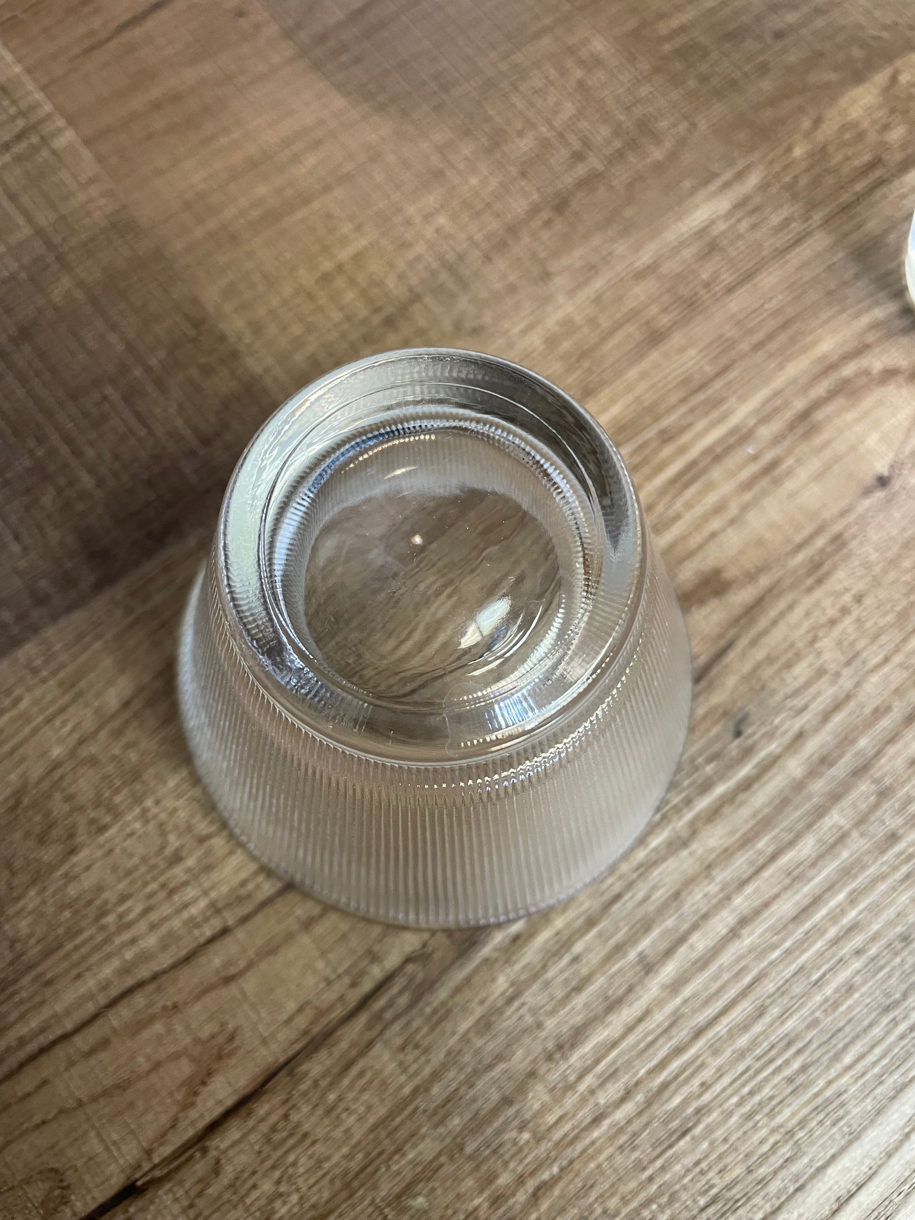 Vintage Federal Glass Fine Ribbed Punch Bowl Set