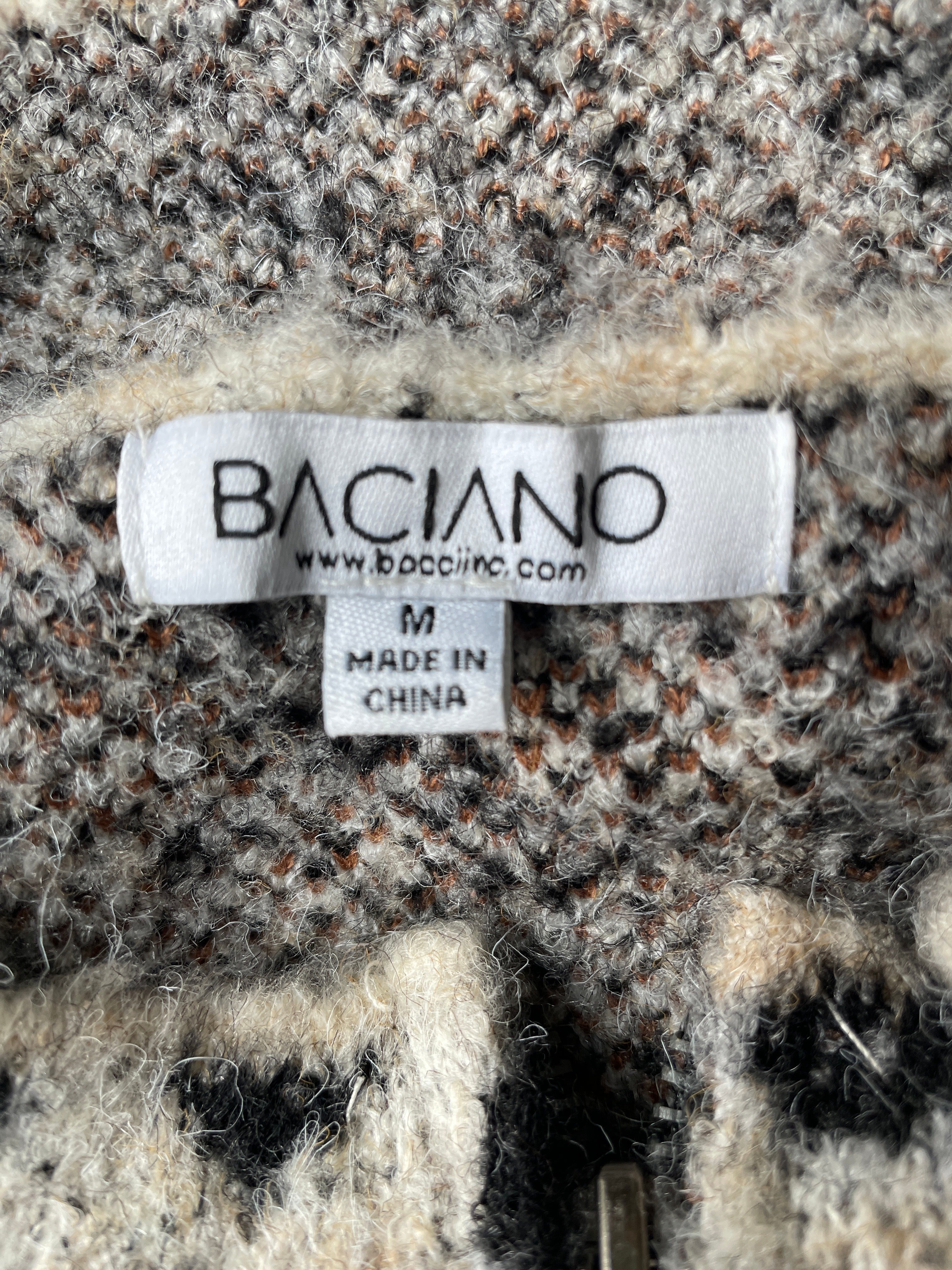 Baciano Zip Up Wool Blend Cardigan (M)