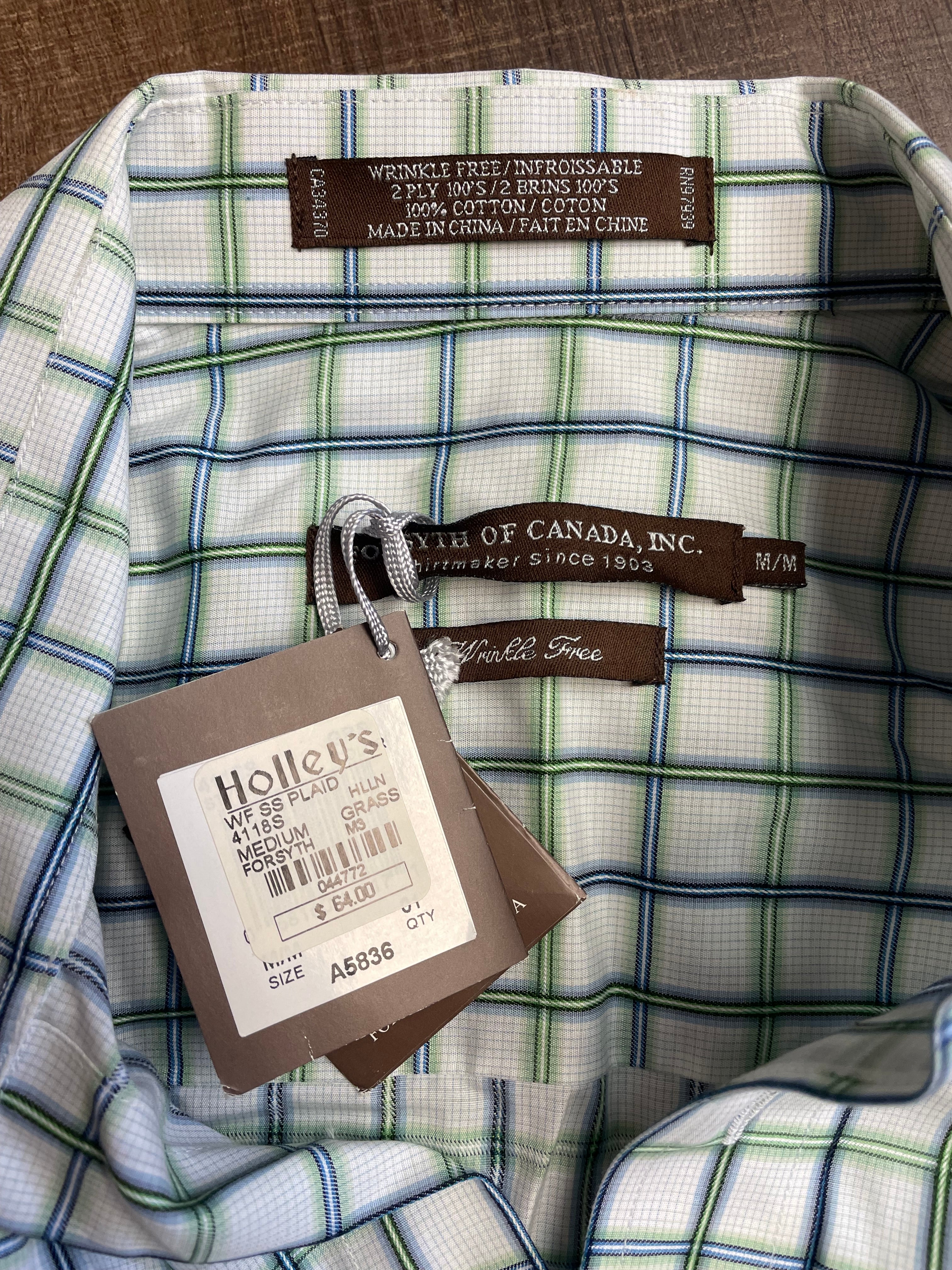 Forsyth of Canada Wrinkle Free Men's Button Down Shirt (NWT)