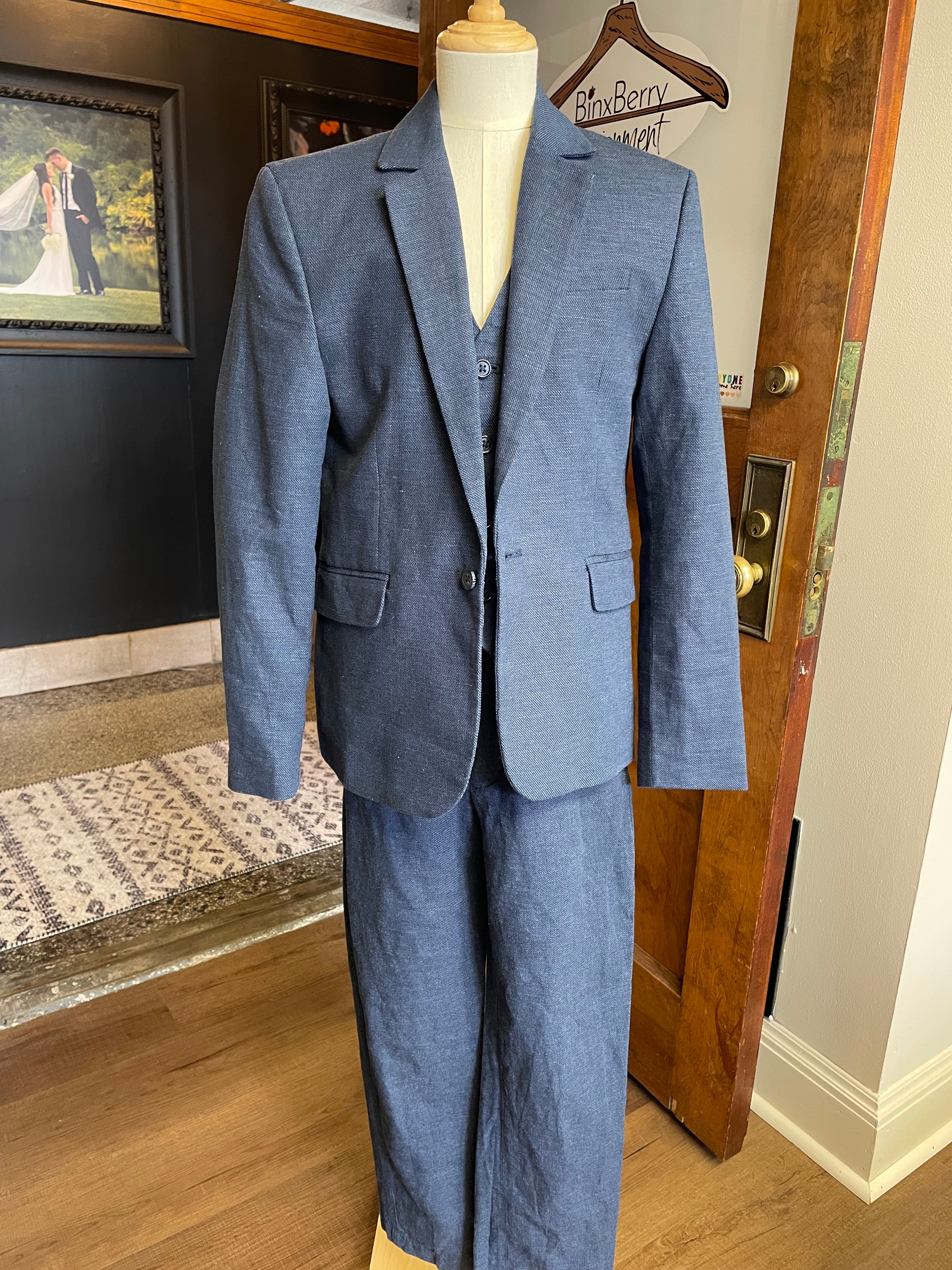 H&M Boy's Three Piece Linen Blend Suit (Y12)