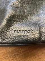 Margo Soft Black Pebbled Leather Fold Top Crossbody Bag