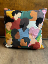 15" Throw Pillow in Multicultural Print & Textures - BinxBerry Consignment