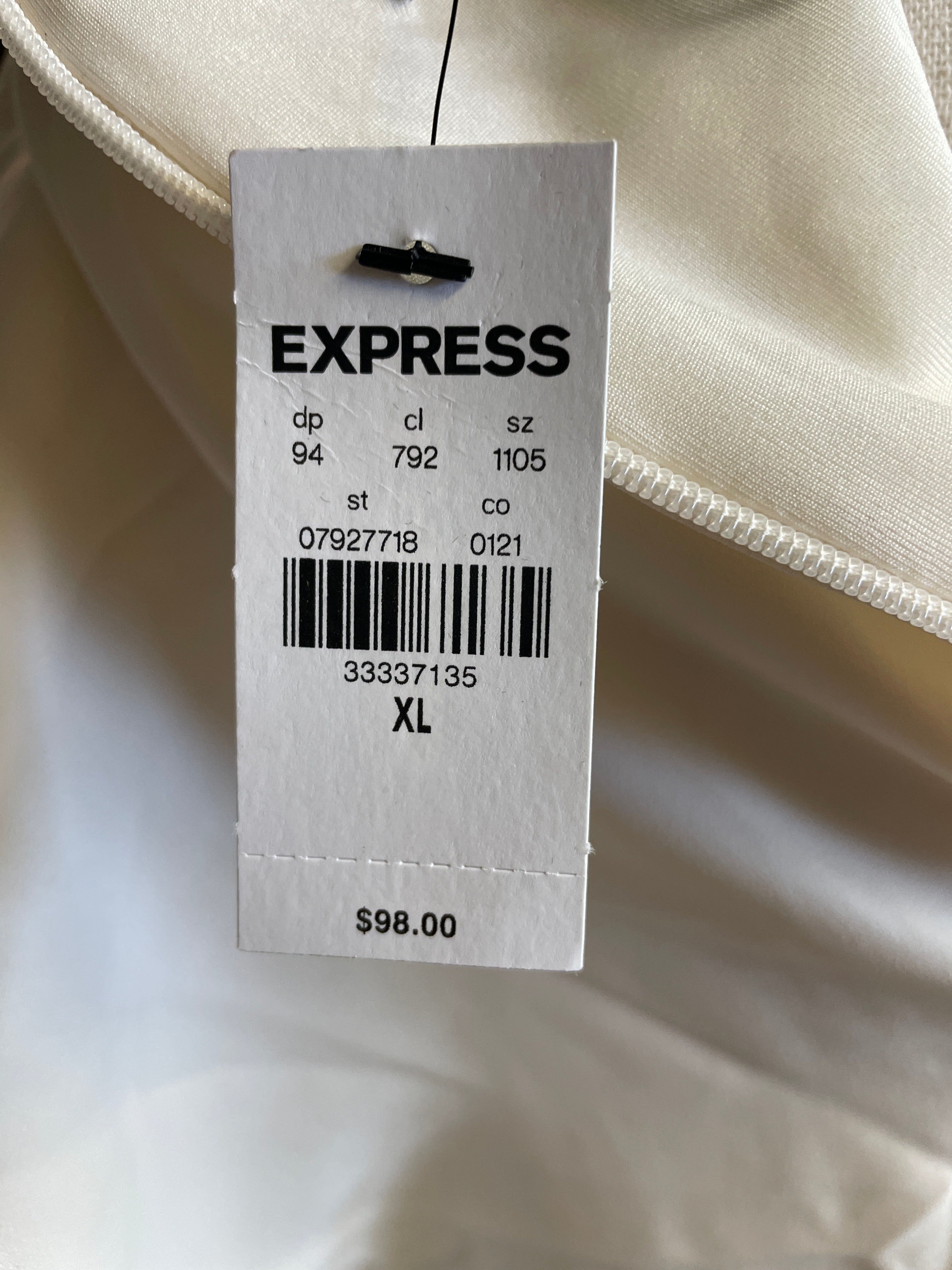Express Conscious Edit Blouse Top Cream Jumpsuit (XL)