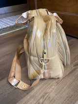 Steve Madden Quilted Tennis Bag Puffer Style Gold