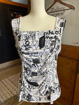 Modes Crystal Fashions Graphic Sleeveless Top (L)