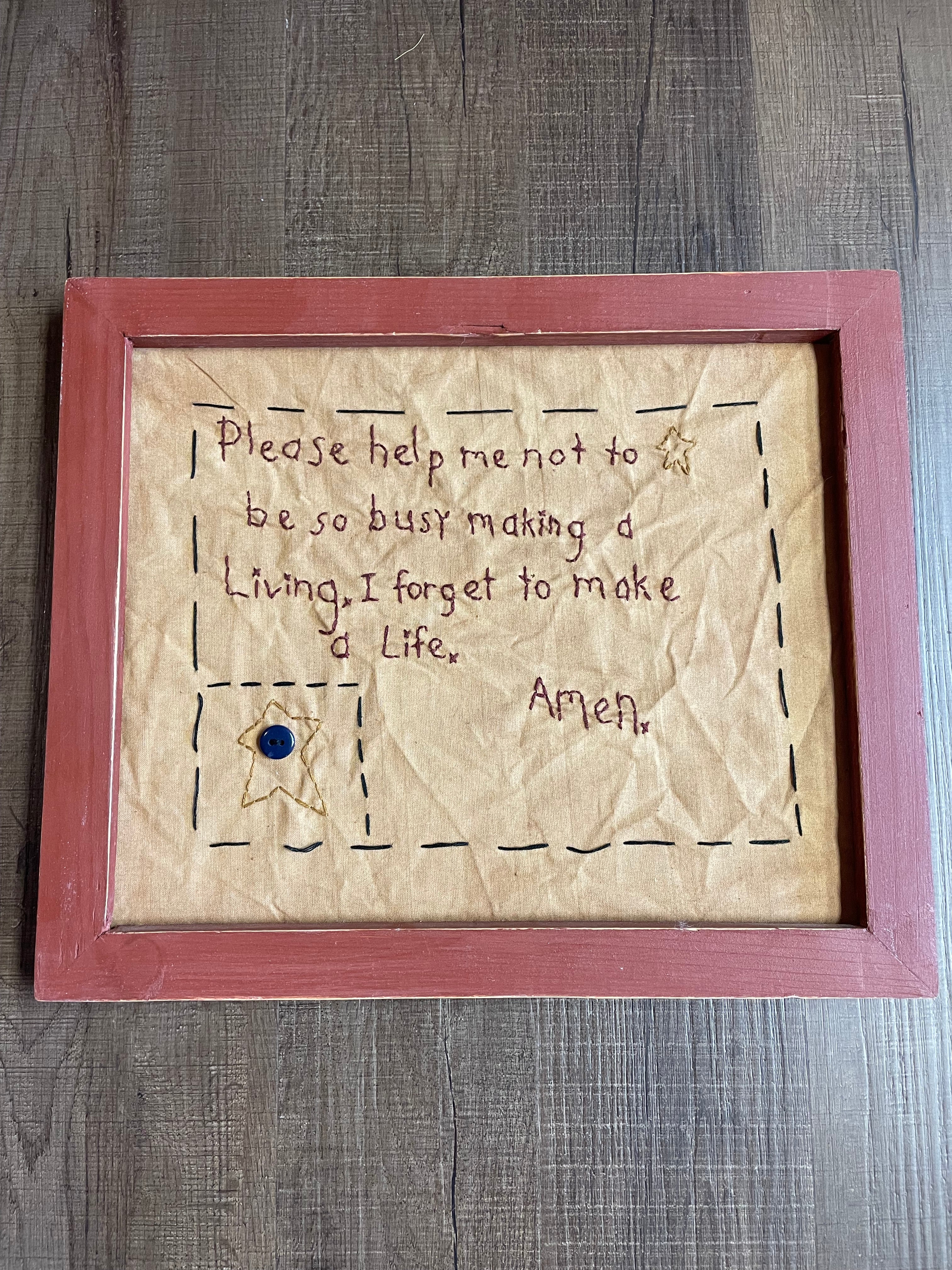 Stitched Prayer Framed Quote