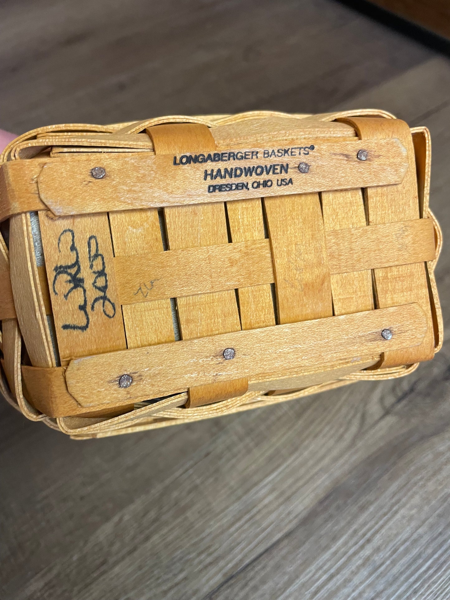 Longaberger Parsley Booking Basket, Protector & Liner