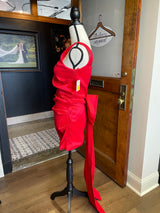 Charmed Hearts Red Satin Sleeveless Mini Dress (M)