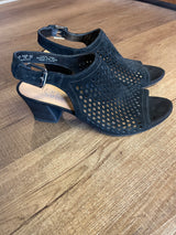 Franco Sarto L-Monaco2 Black Suede Slingback Sandal (8M)