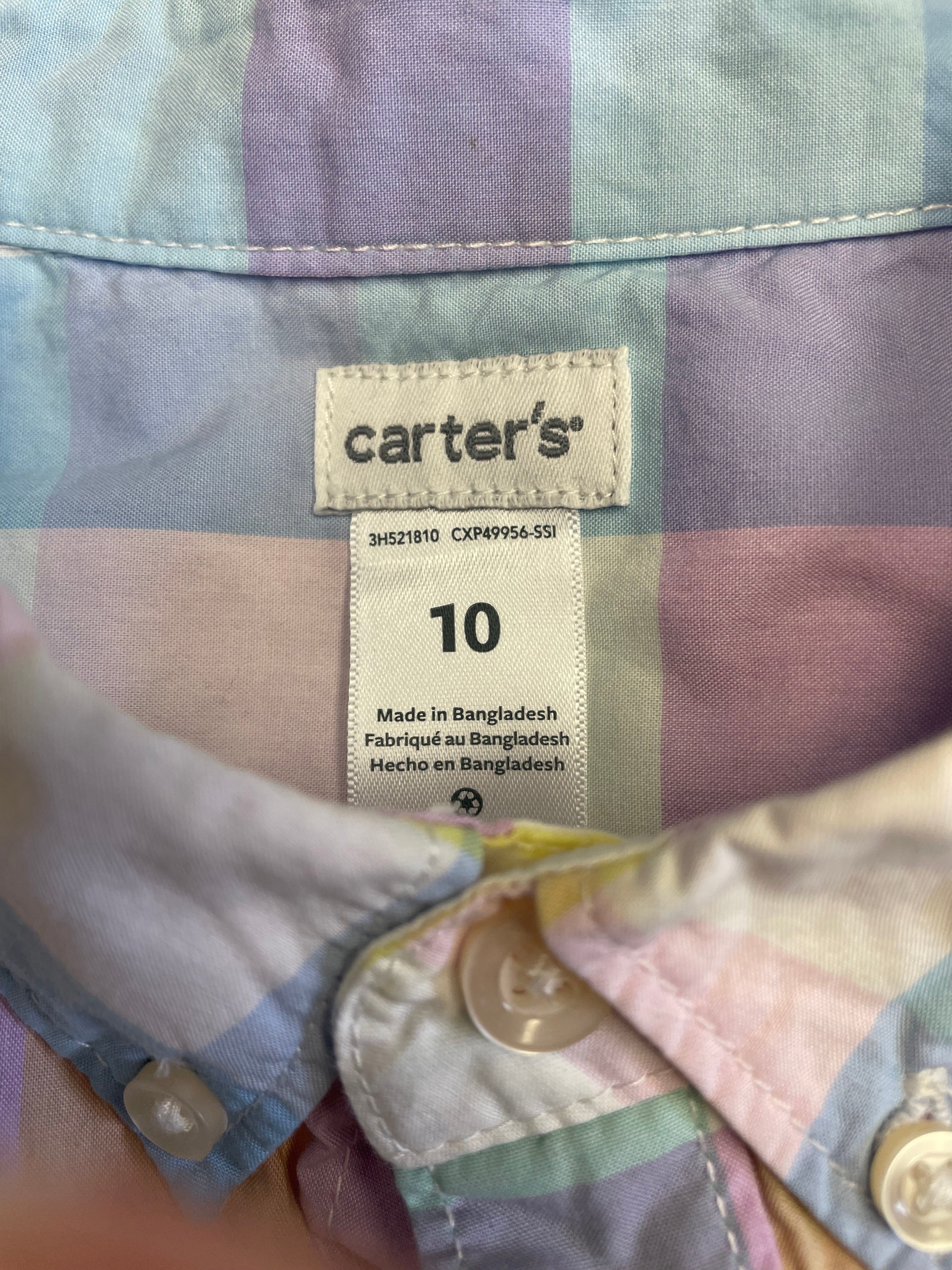 Carter's Pastel Plaid Boy's Button Down (Y10)