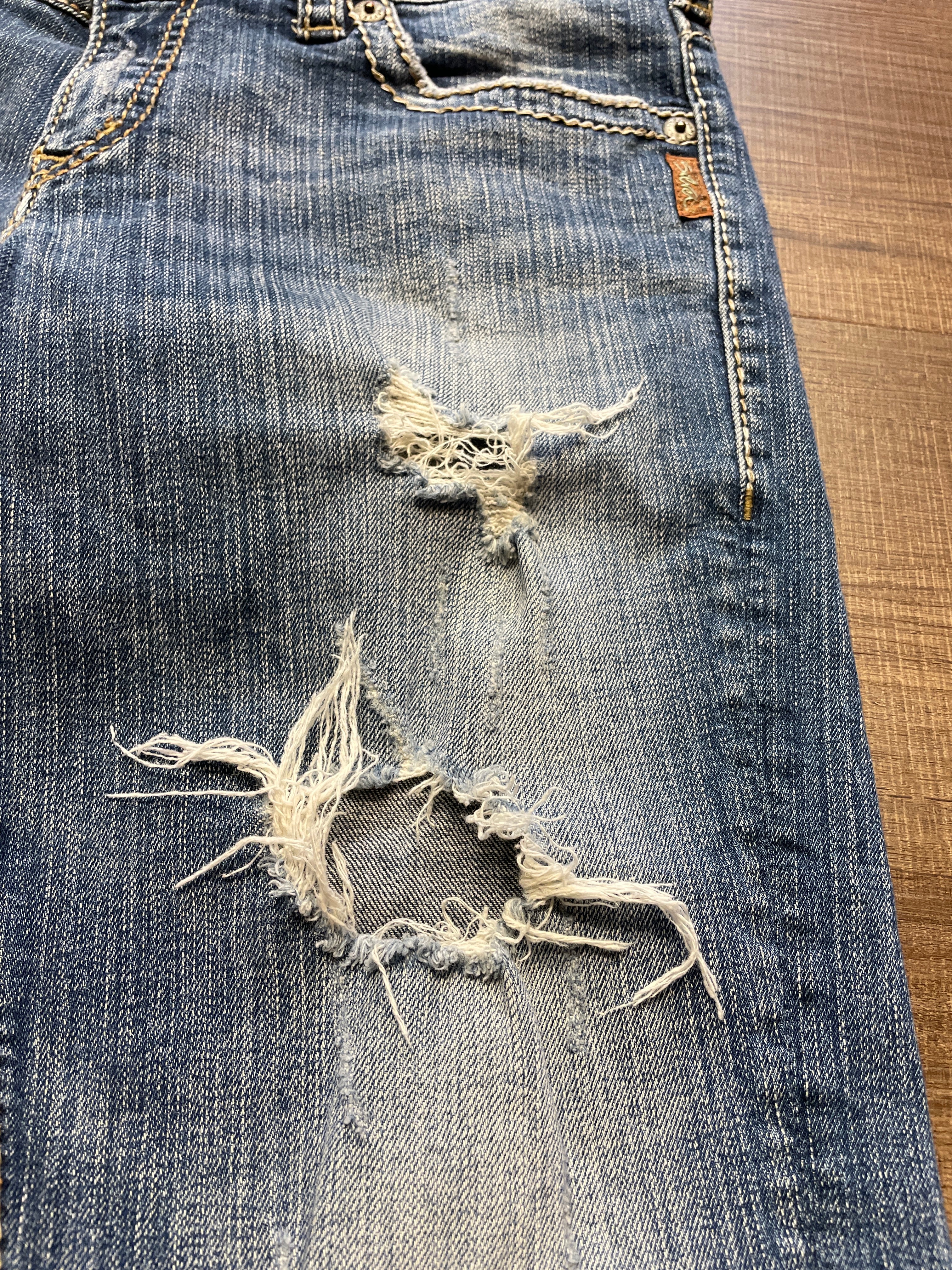 Silver SAM Destroyed Ankle Jean (29x28)