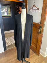 Leith Long Black Wool Blend Cardigan (XS)