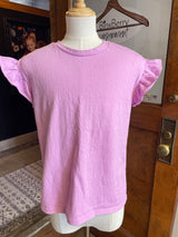 Cat & Jack Ruffle Sleeve Tee (YL)