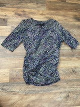 WHBM Mesh 1/2 Sleeve Top with Gathered Sides (M) - BinxBerry Consignment